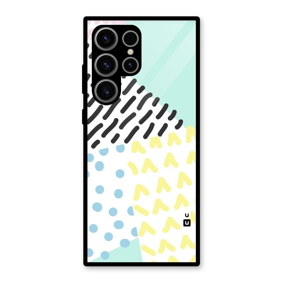 Abstract Pastel Glass Back Case for Galaxy S23 Ultra