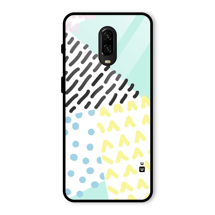 Abstract Pastel Glass Back Case for OnePlus 6T