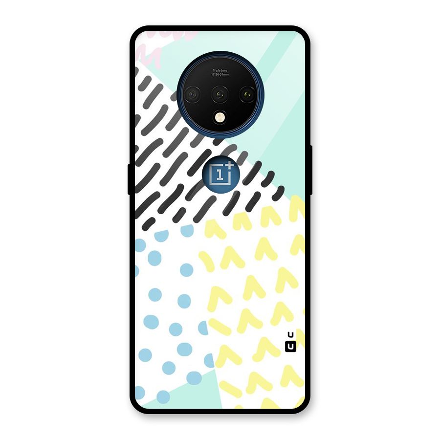 Abstract Pastel Glass Back Case for OnePlus 7T