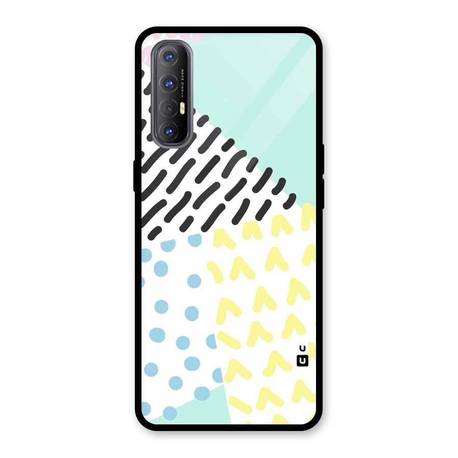Abstract Pastel Glass Back Case for Oppo Reno3 Pro