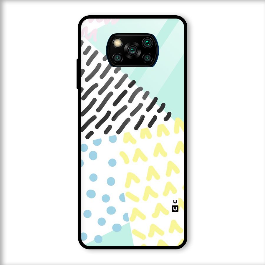 Abstract Pastel Glass Back Case for Poco X3