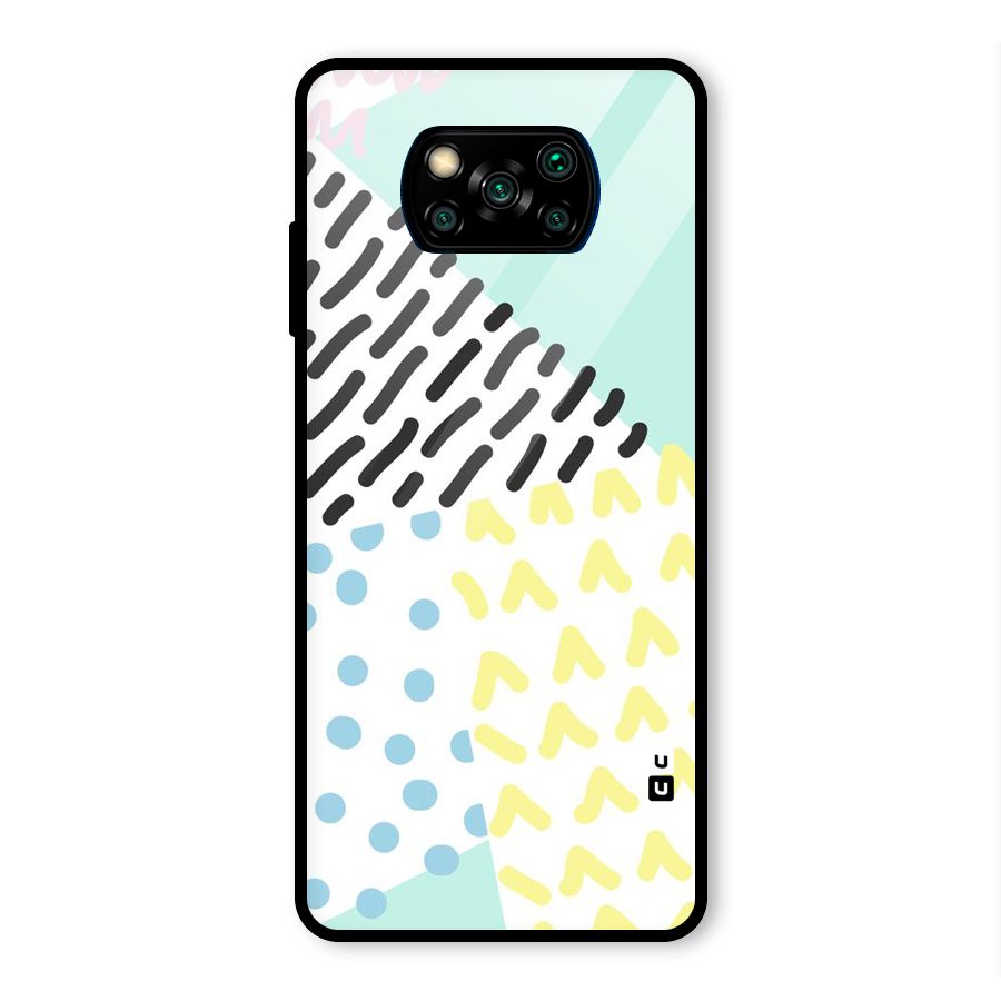 Abstract Pastel Glass Back Case for Poco X3 Pro