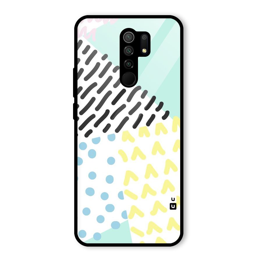 Abstract Pastel Glass Back Case for Redmi 9 Prime