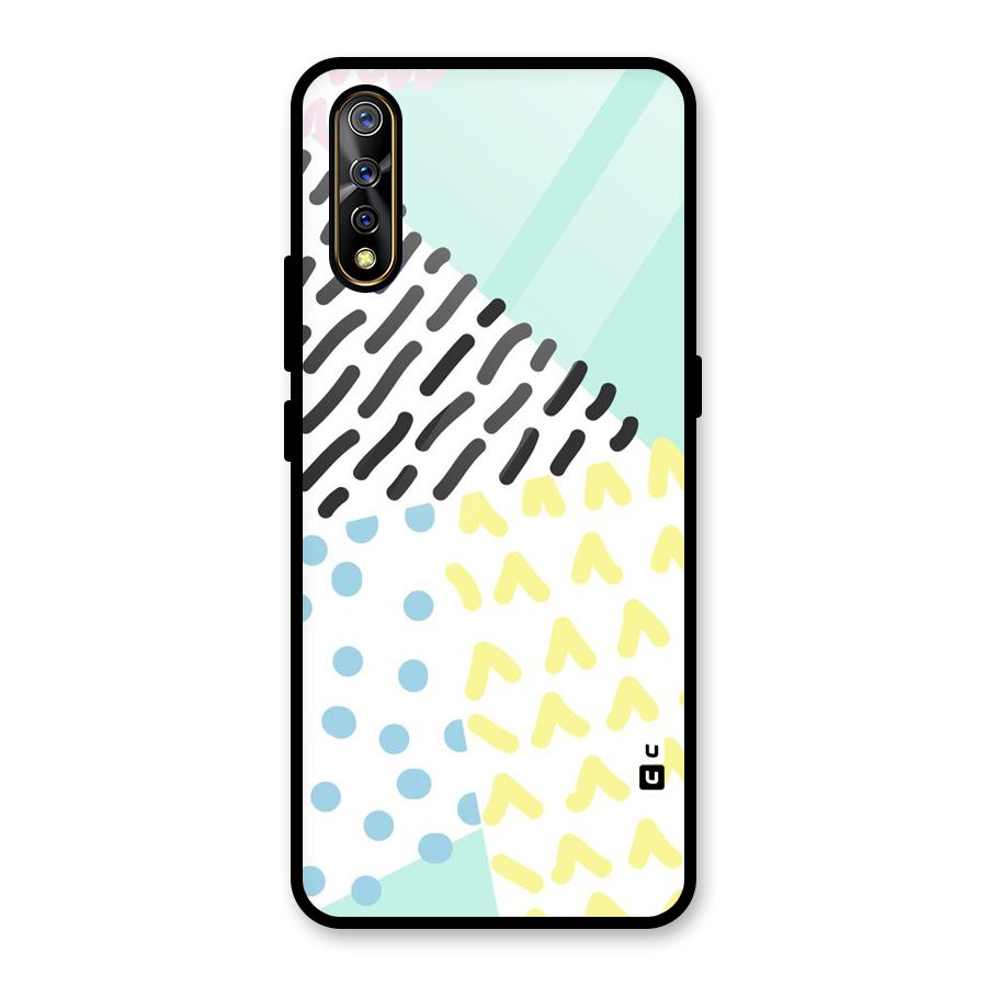 Abstract Pastel Glass Back Case for Vivo S1