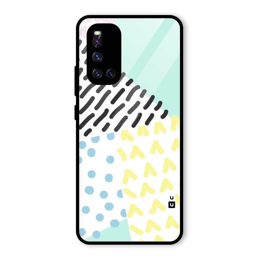 Abstract Pastel Glass Back Case for Vivo V19