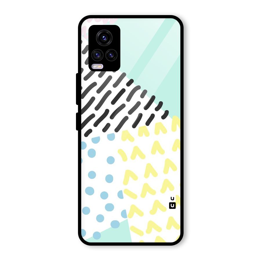 Abstract Pastel Glass Back Case for Vivo V20