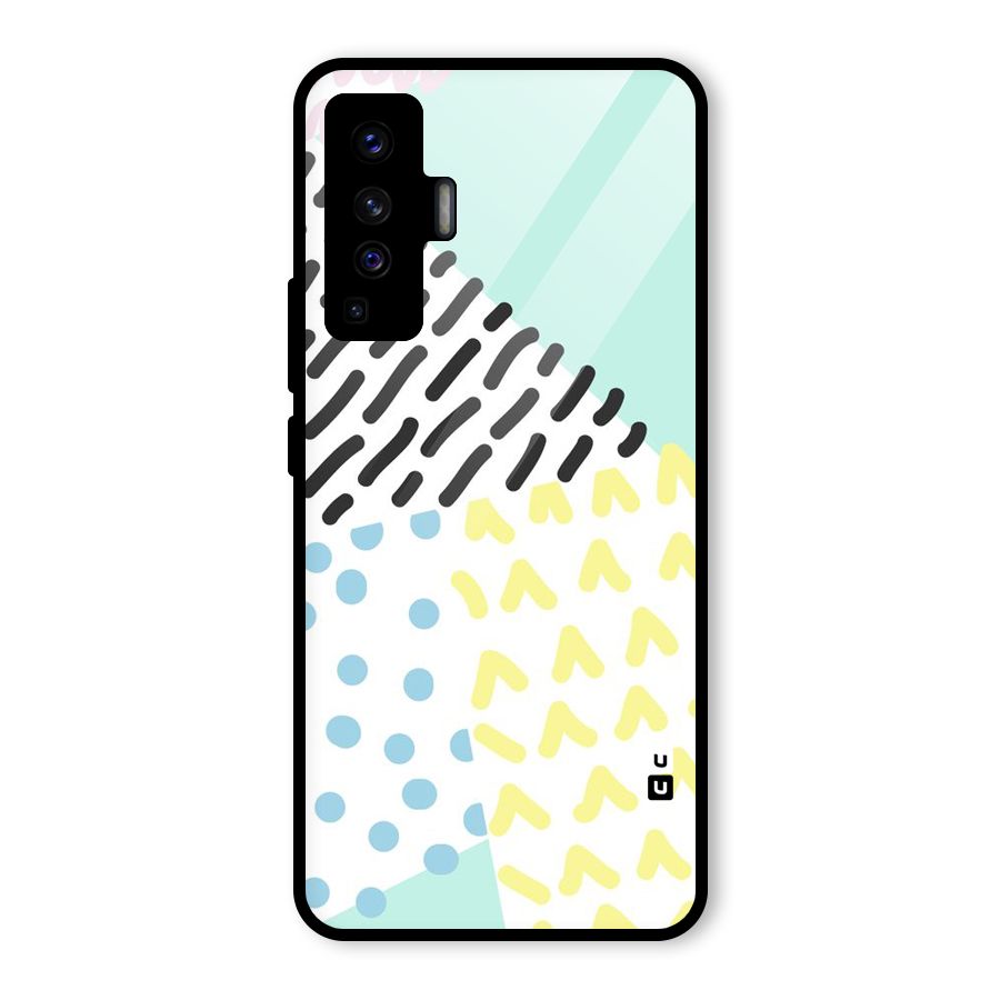 Abstract Pastel Glass Back Case for Vivo X50