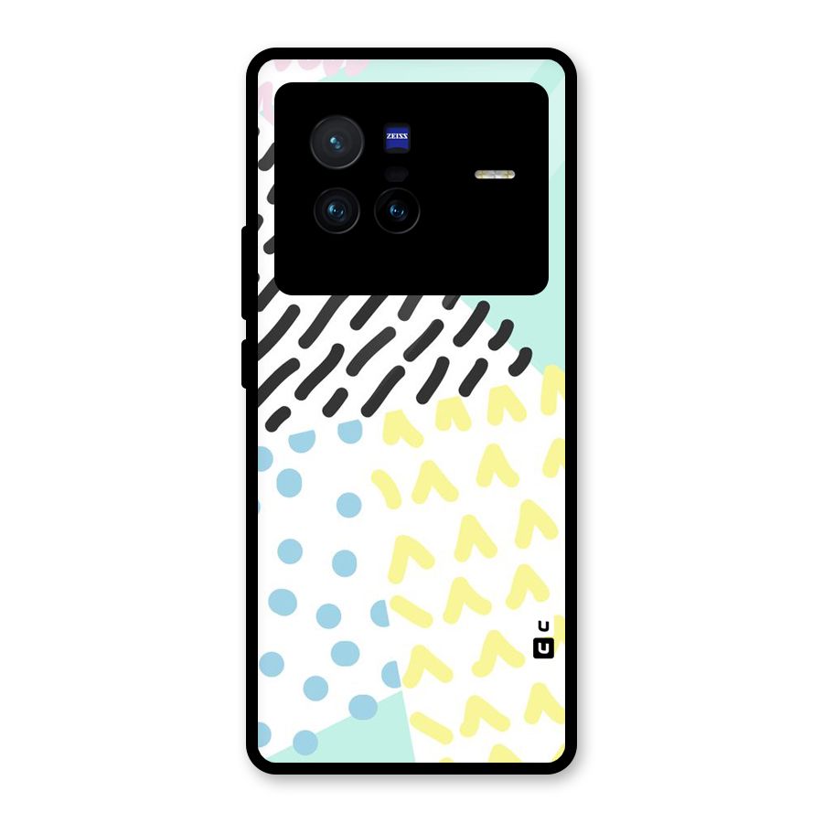 Abstract Pastel Glass Back Case for Vivo X80
