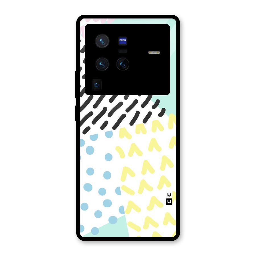 Abstract Pastel Glass Back Case for Vivo X80 Pro