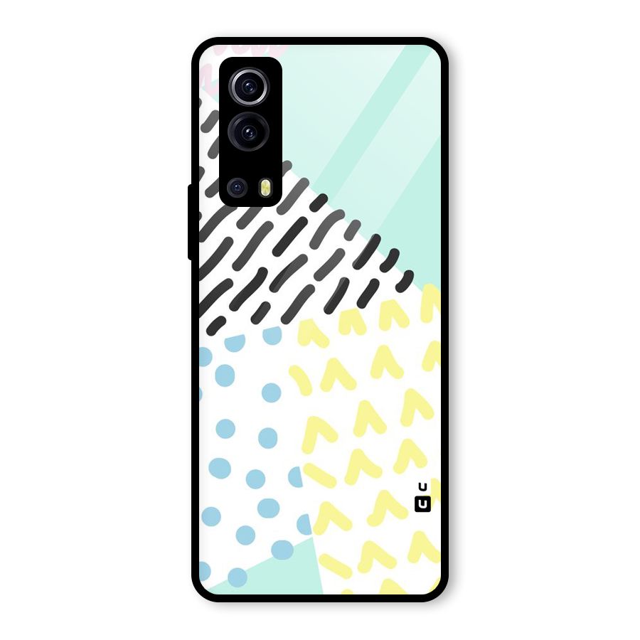 Abstract Pastel Glass Back Case for Vivo iQOO Z3
