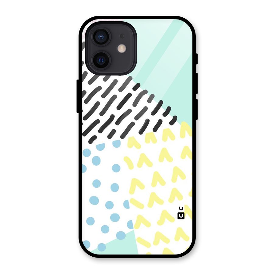 Abstract Pastel Glass Back Case for iPhone 12