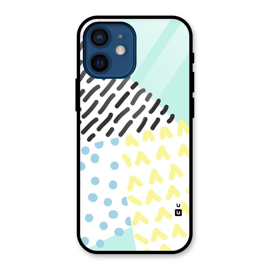 Abstract Pastel Glass Back Case for iPhone 12 Mini