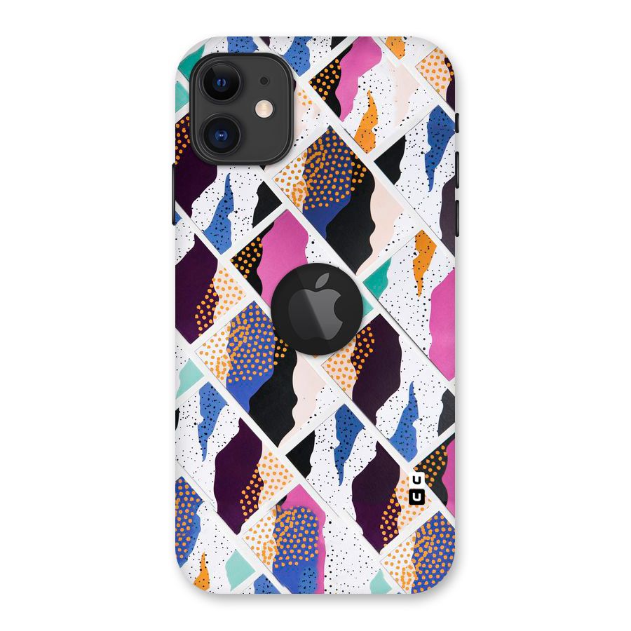 Abstract Polka Back Case for iPhone 11 Logo Cut