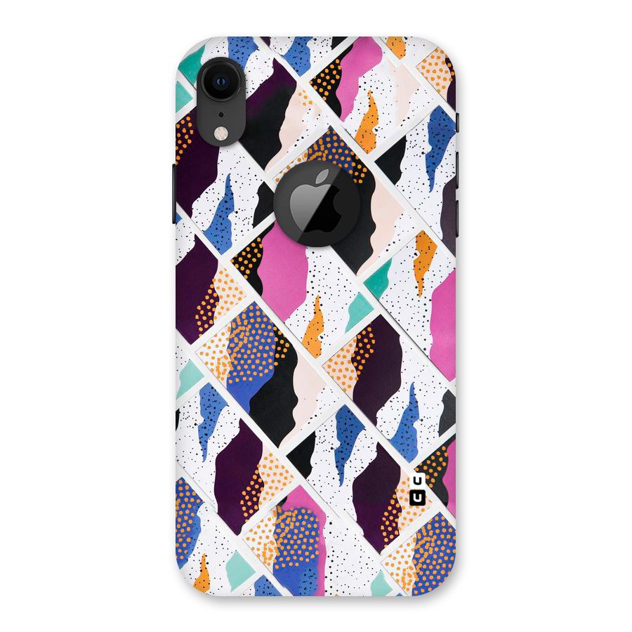Abstract Polka Back Case for iPhone XR Logo Cut