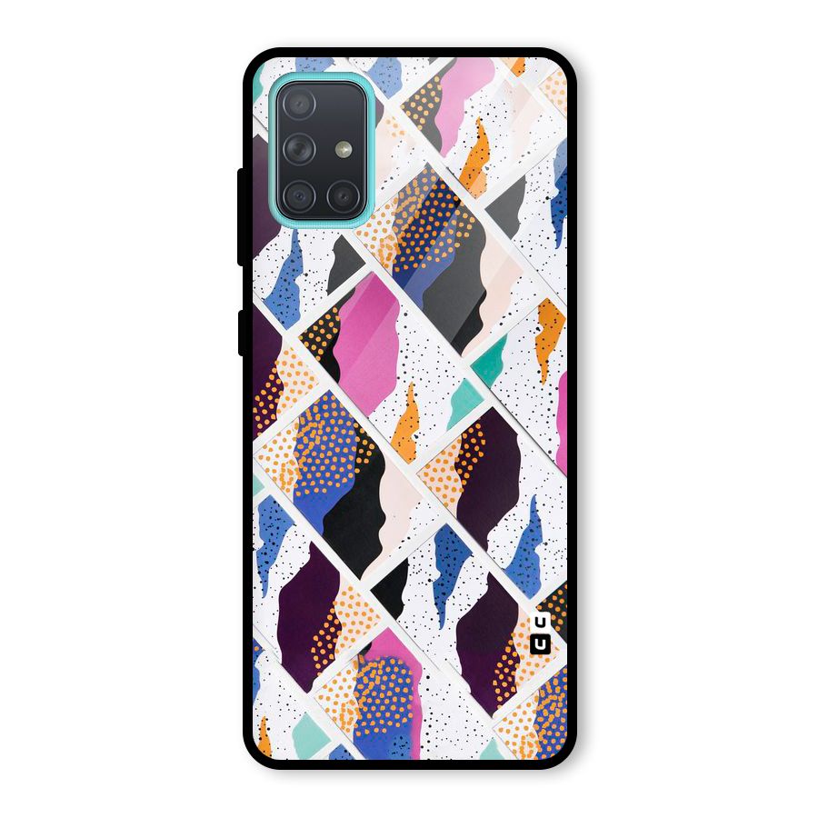 Abstract Polka Glass Back Case for Galaxy A71