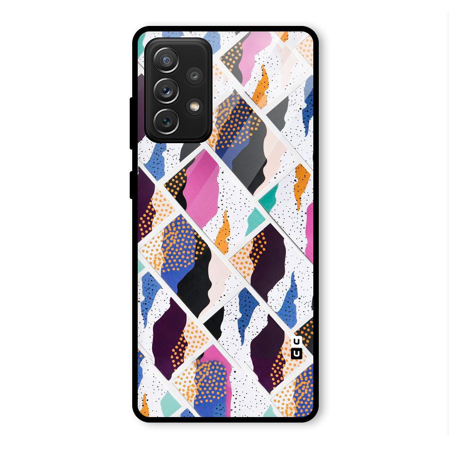 Abstract Polka Glass Back Case for Galaxy A72