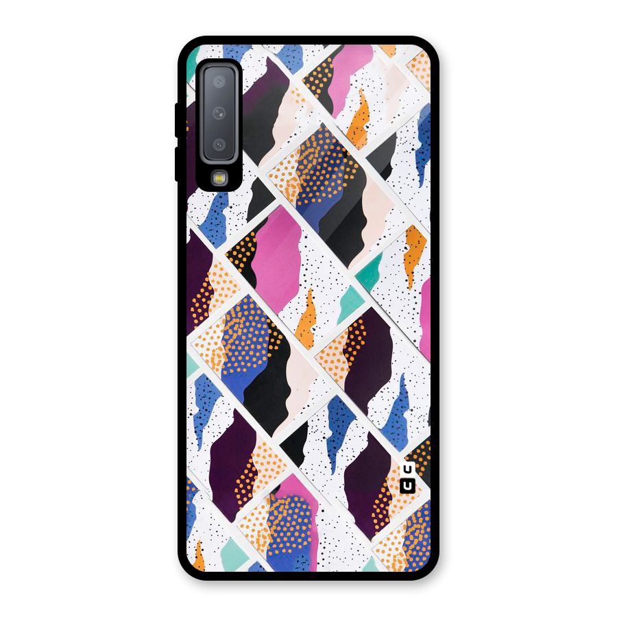 Abstract Polka Glass Back Case for Galaxy A7 (2018)