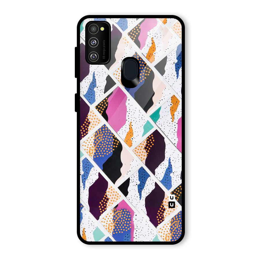 Abstract Polka Glass Back Case for Galaxy M21