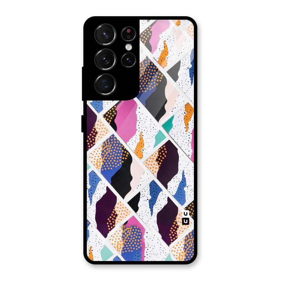 Abstract Polka Glass Back Case for Galaxy S21 Ultra 5G
