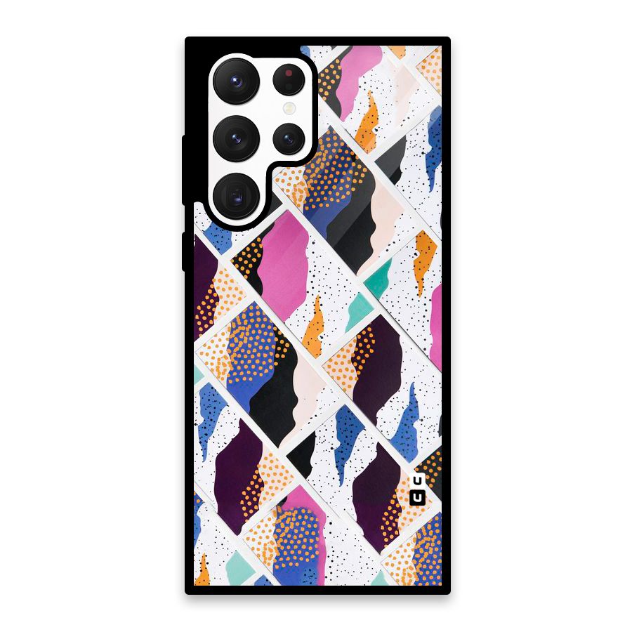 Abstract Polka Glass Back Case for Galaxy S22 Ultra 5G