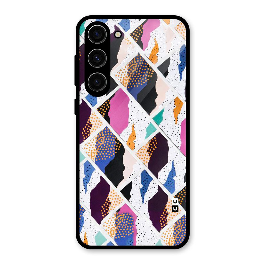 Abstract Polka Glass Back Case for Galaxy S23 Plus