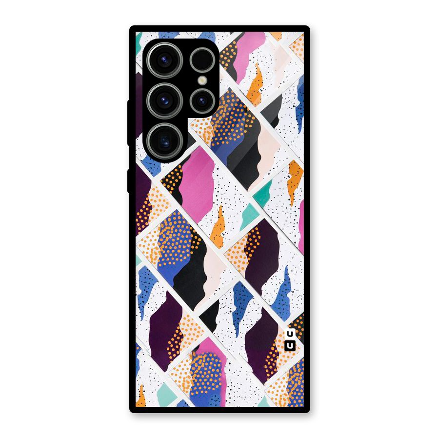 Abstract Polka Glass Back Case for Galaxy S23 Ultra