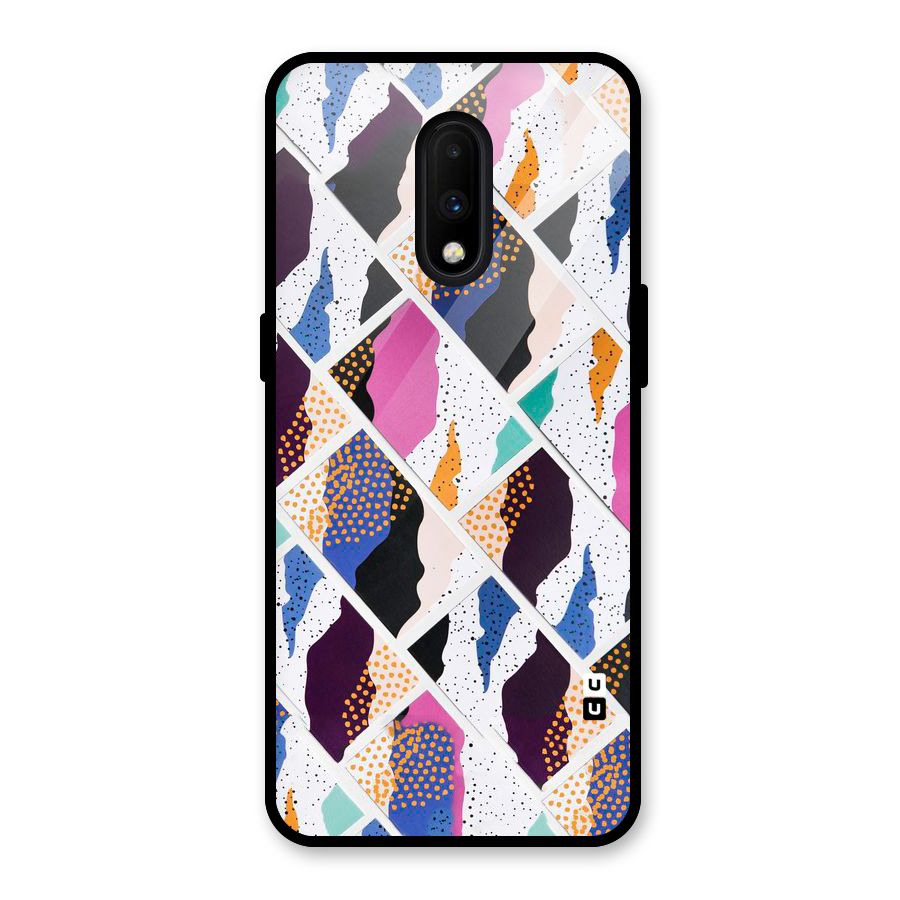 Abstract Polka Glass Back Case for OnePlus 7