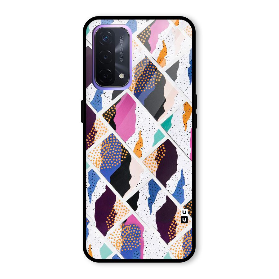 Abstract Polka Glass Back Case for Oppo A74 5G