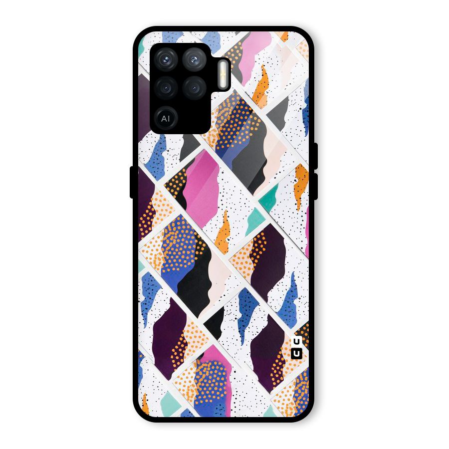 Abstract Polka Glass Back Case for Oppo F19 Pro