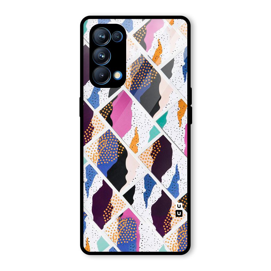 Abstract Polka Glass Back Case for Oppo Reno5 Pro 5G