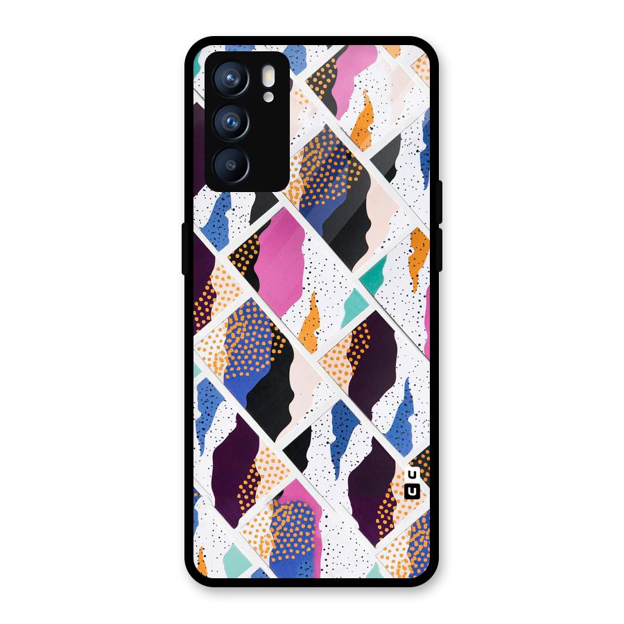 Abstract Polka Glass Back Case for Oppo Reno6 5G