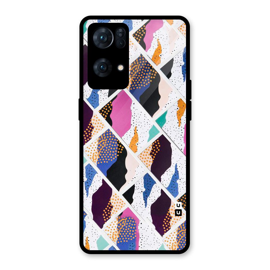 Abstract Polka Glass Back Case for Oppo Reno7 Pro 5G