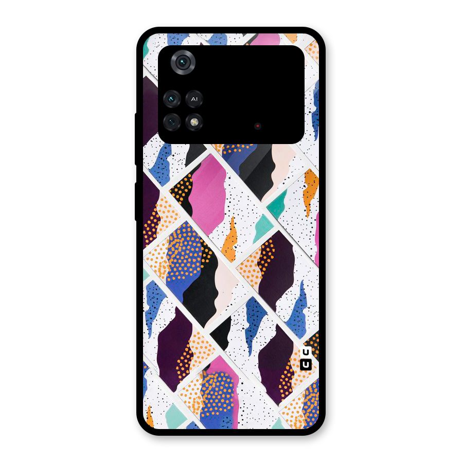 Abstract Polka Glass Back Case for Poco M4 Pro 4G