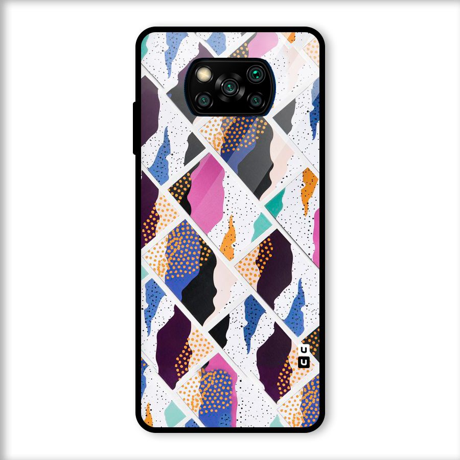 Abstract Polka Glass Back Case for Poco X3