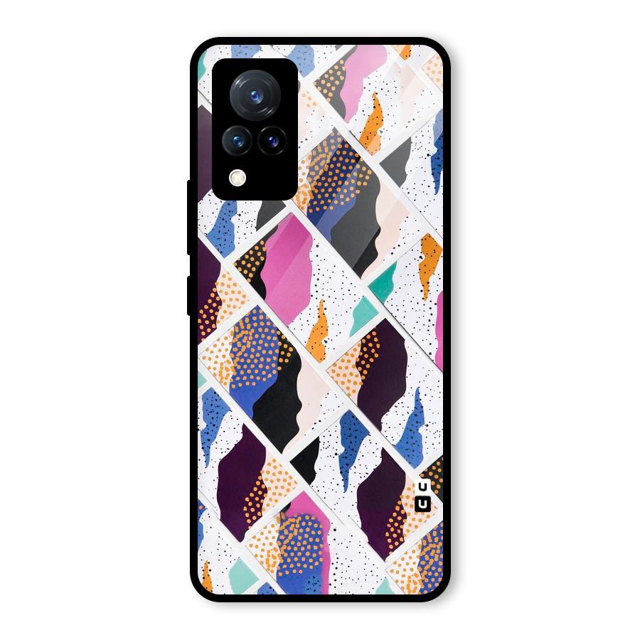 Abstract Polka Glass Back Case for Vivo V21 5G