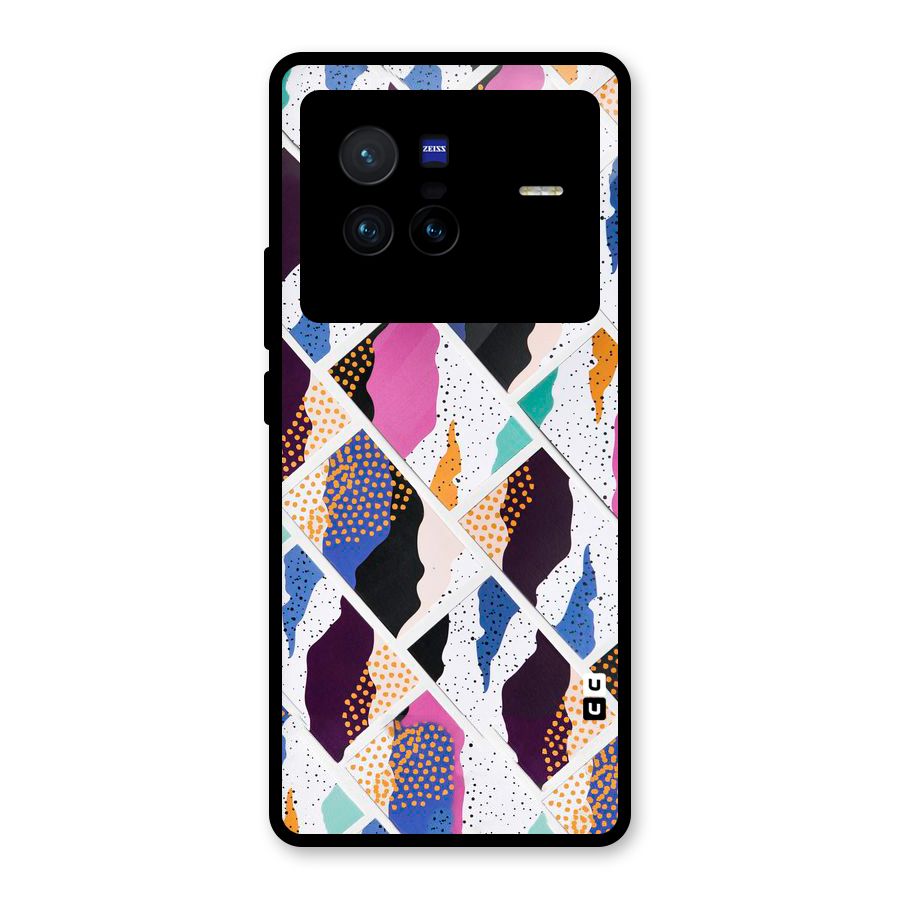 Abstract Polka Glass Back Case for Vivo X80