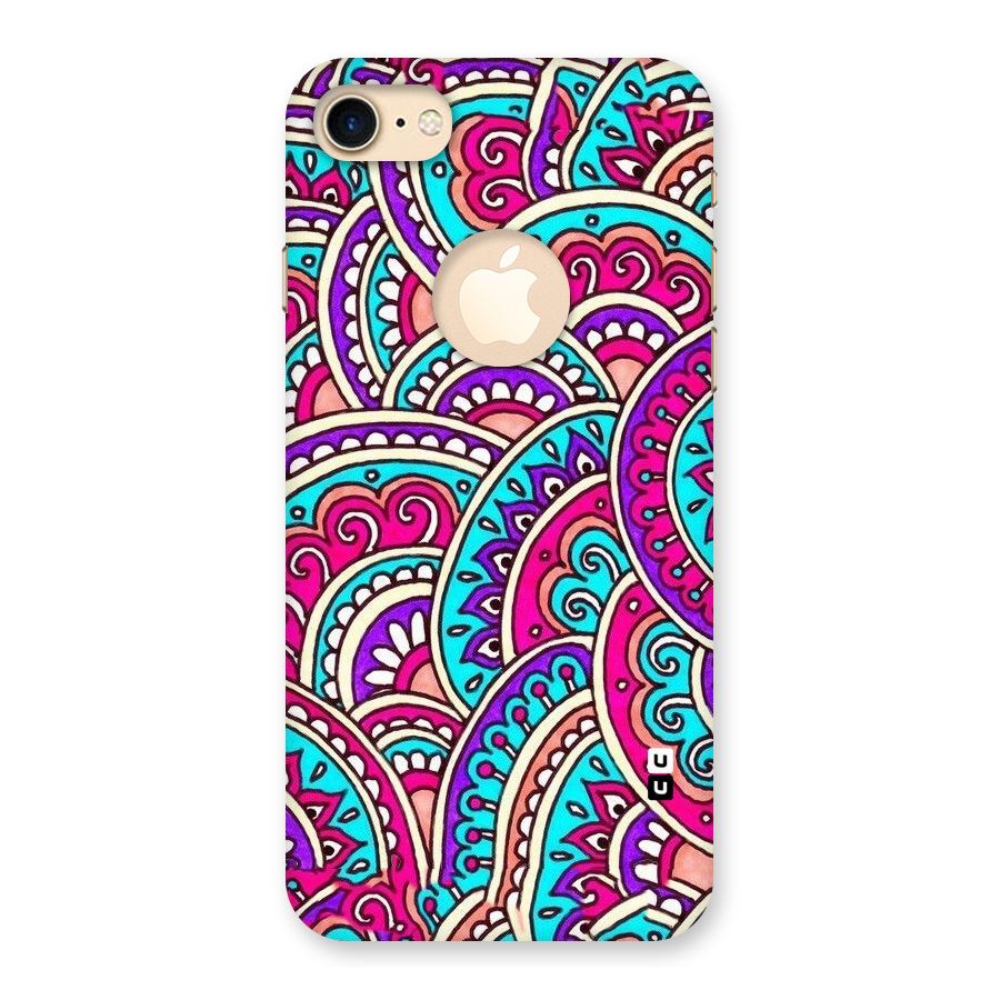 Abstract Rangoli Design Back Case for iPhone 7 Logo Cut