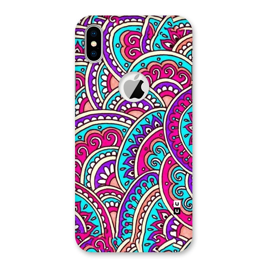 Abstract Rangoli Design Back Case for iPhone X Logo Cut