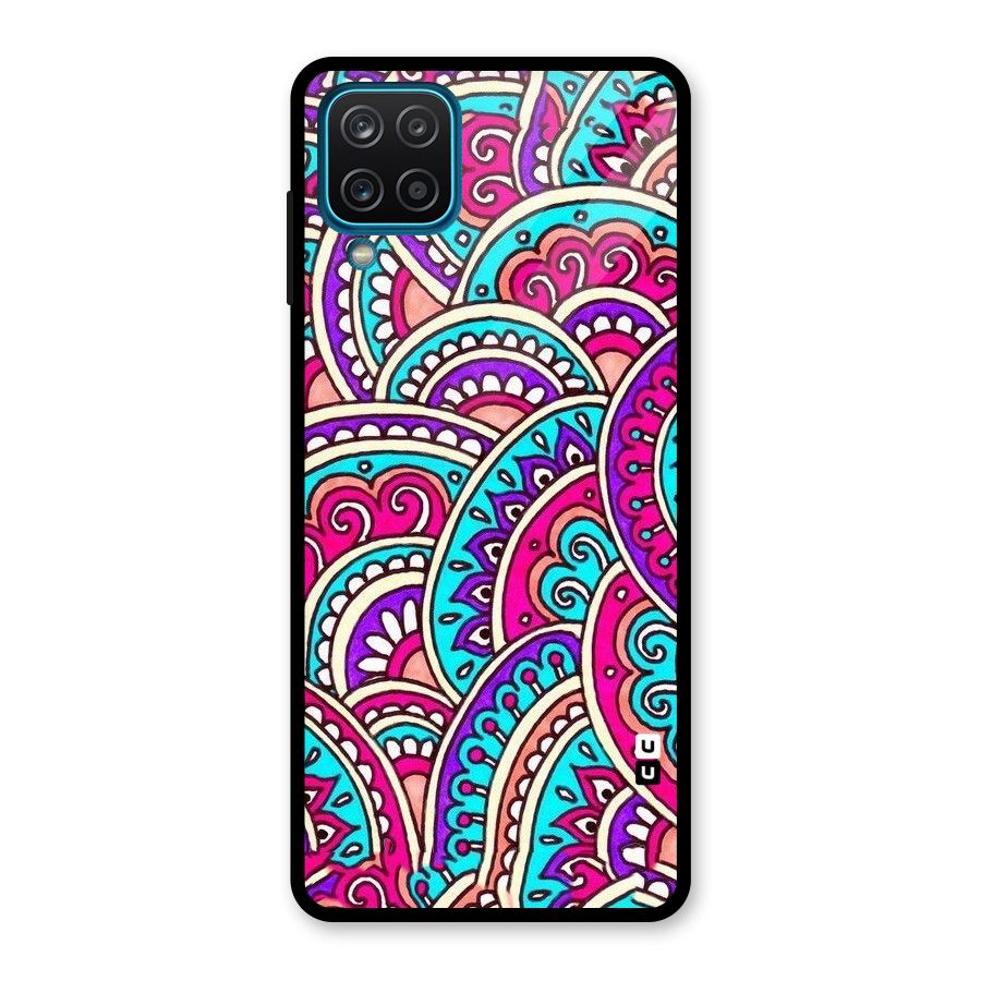 Abstract Rangoli Design Glass Back Case for Galaxy A12