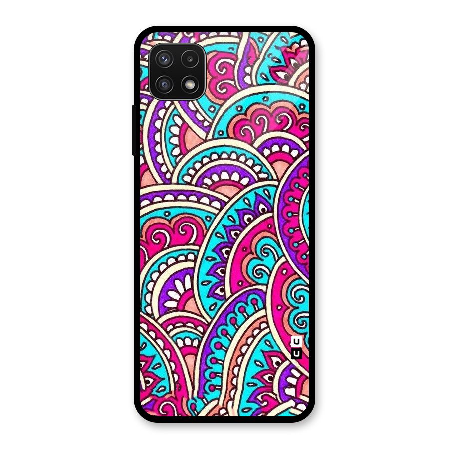 Abstract Rangoli Design Glass Back Case for Galaxy A22 5G