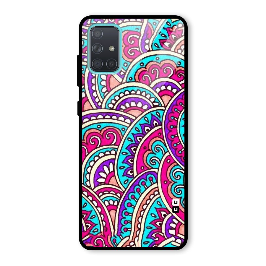 Abstract Rangoli Design Glass Back Case for Galaxy A71