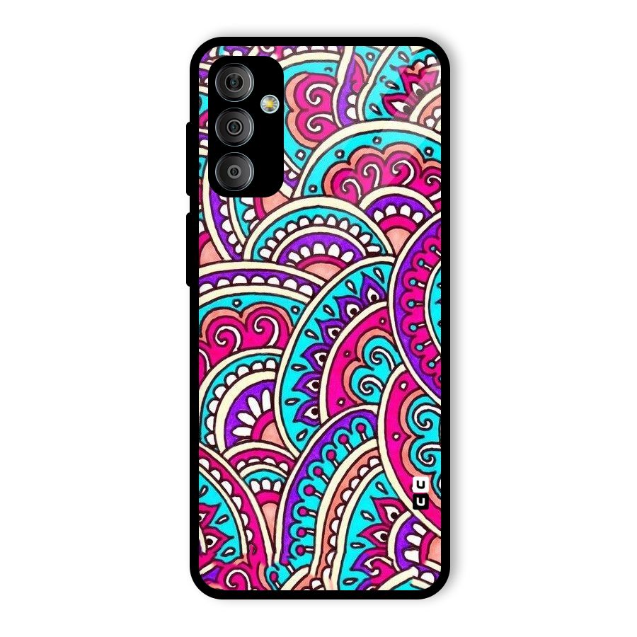 Abstract Rangoli Design Glass Back Case for Galaxy F23