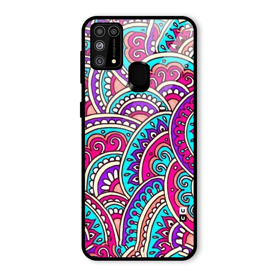 Abstract Rangoli Design Glass Back Case for Galaxy F41