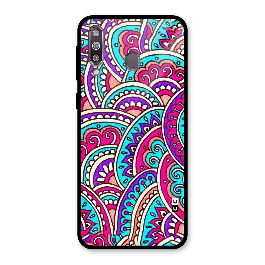 Abstract Rangoli Design Glass Back Case for Galaxy M30