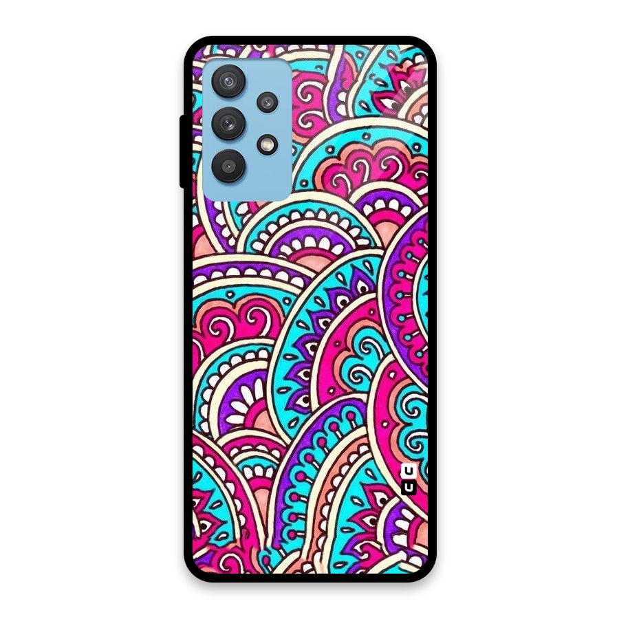 Abstract Rangoli Design Glass Back Case for Galaxy M32 5G