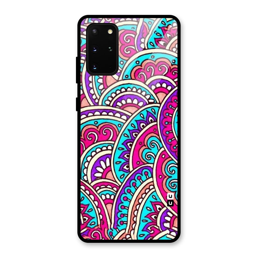 Abstract Rangoli Design Glass Back Case for Galaxy S20 Plus