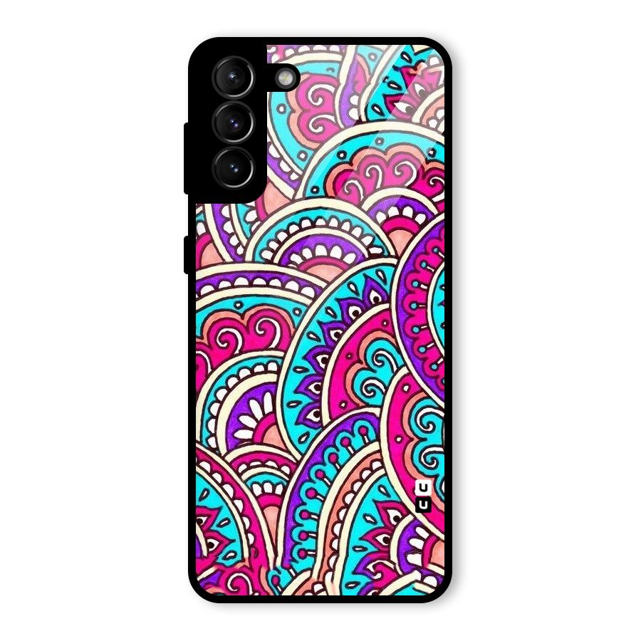 Abstract Rangoli Design Glass Back Case for Galaxy S21 Plus