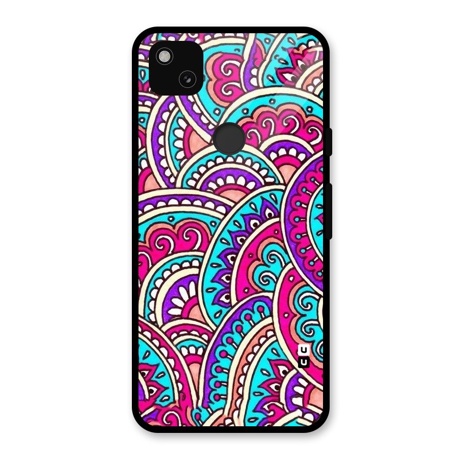 Abstract Rangoli Design Glass Back Case for Google Pixel 4a