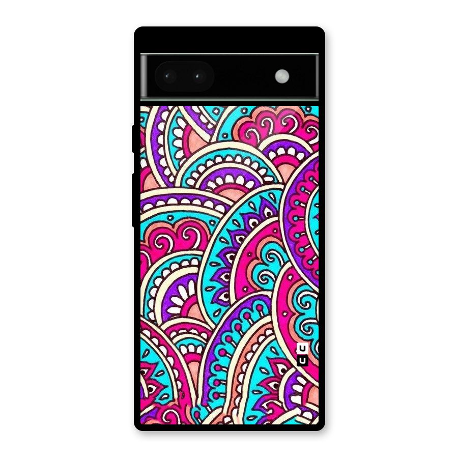 Abstract Rangoli Design Glass Back Case for Google Pixel 6a