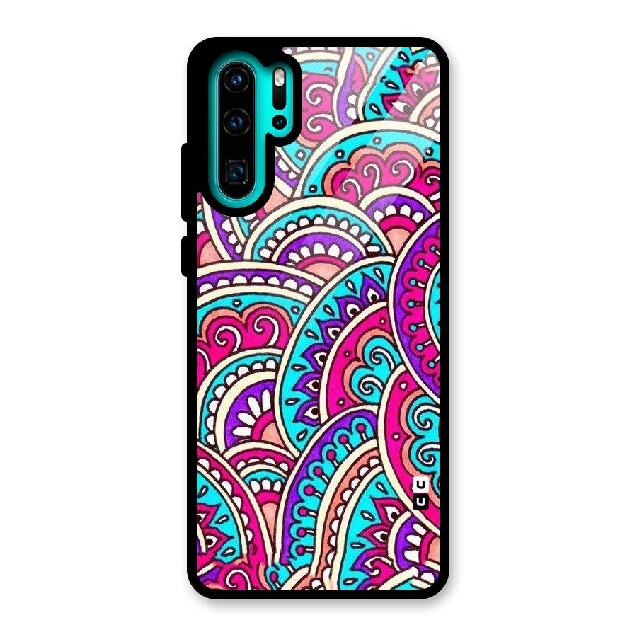 Abstract Rangoli Design Glass Back Case for Huawei P30 Pro
